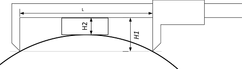 Вычисление диаметра трубы по сегменту (хорде) с использованием штангенциркуля при неполном доступе к трубе с использованием штангенциркуля и проставки 2