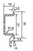 DIN (ДИН) рейка 35 мм x 15 мм = 35x 15 top-hat deep rail (EN 50022, BS 5584, DIN 46277-3)