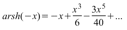 Разложение в ряд  Маклорена=Макларена функции arsh(-x)