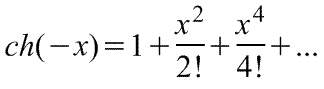 Разложение в ряд  Маклорена=Макларена функции ch(-x)