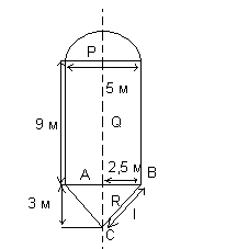 Расчет объема и общей площади поверхности сложного бойлер