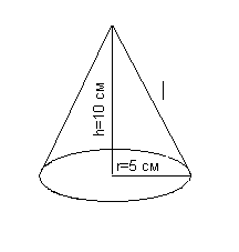 Расчет объема и общей площади поверхности конуса