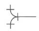 Условное графическое обозначение на схемах. Раздвоение потока воздуховода плавное симметричное. Значок чертежа. Код обозначения 1.3.09. 