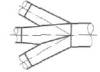 Условное графическое изображение на планах и разрезах. Крестовина воздуховода, аспирация. Значок на чертежах. Код обозначения 1.4.13